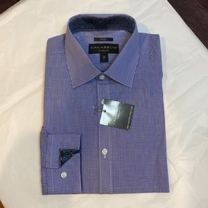 NWT Mens Fitted Calabrum Dress Shirt Size 16 34/35